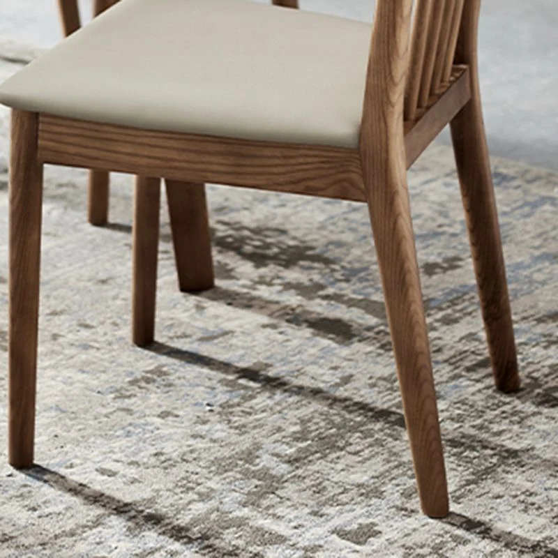 Sedia moderna senza braccioli con schienale doghe e sedia laterale legno massello Clearhalo