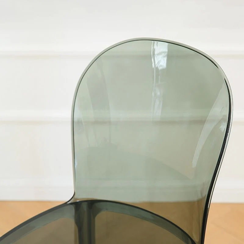 Sedia moderna senza braccioli con schienale basso plastica per sala da pranzo Clearhalo
