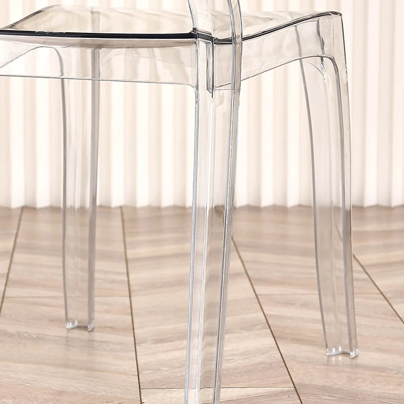 Sedia moderna senza braccioli Sedia laterale con schienale aperto plastica per sala da pranzo Clearhalo