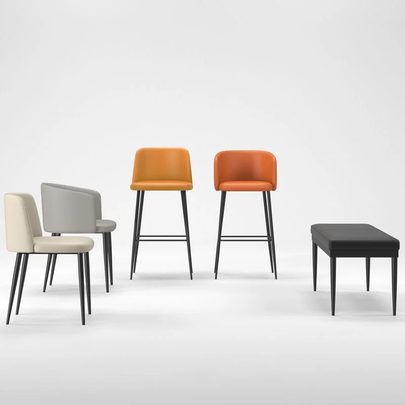 Sedia Parsons Chair metallo stile moderno imbottita con gambe nere Clearhalo