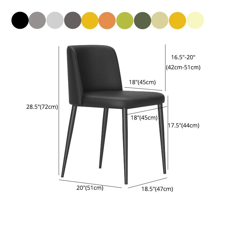 Sedia Parsons Chair metallo stile moderno imbottita con gambe nere Clearhalo