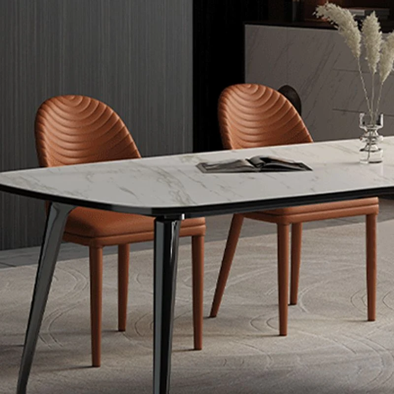 Sedia Parsons contemporanea ecopelle da cucina, sedia da pranzo senza braccioli Clearhalo