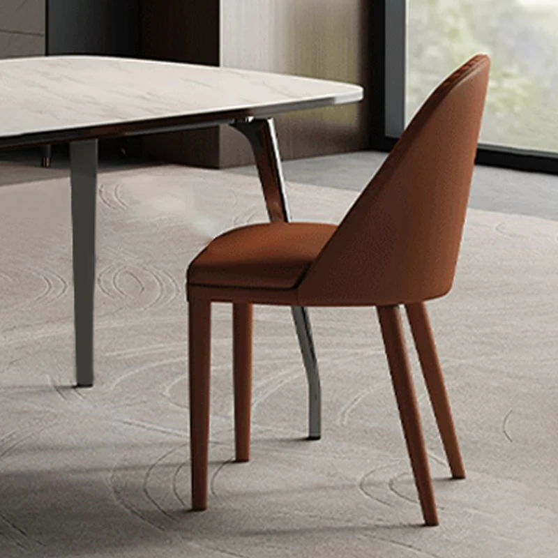 Sedia Parsons contemporanea ecopelle da cucina, sedia da pranzo senza braccioli Clearhalo