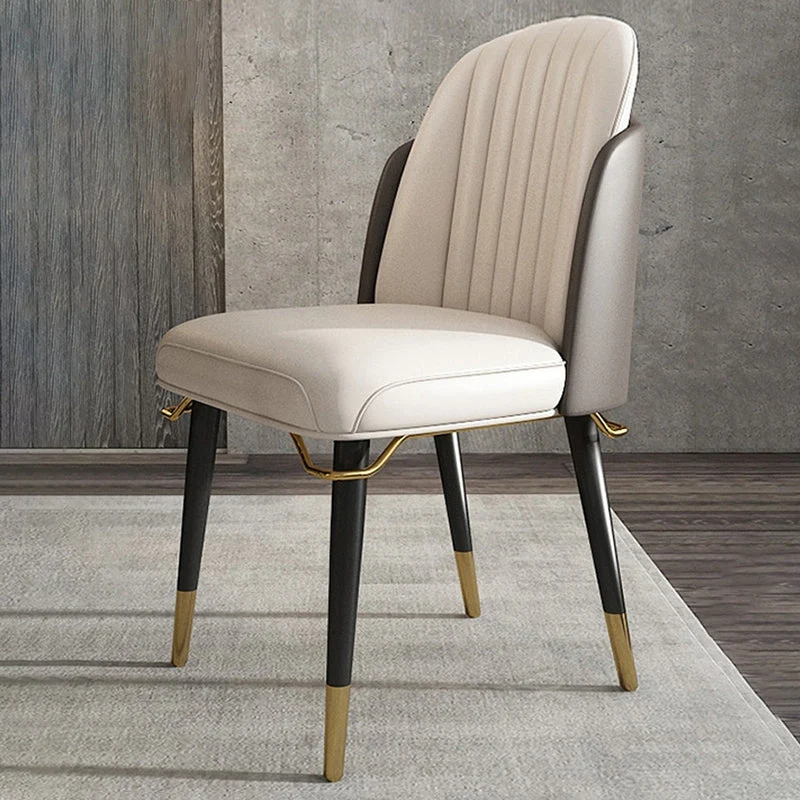 Sedia Parsons ecopelle stile glamour con gambe legno per cucina Clearhalo