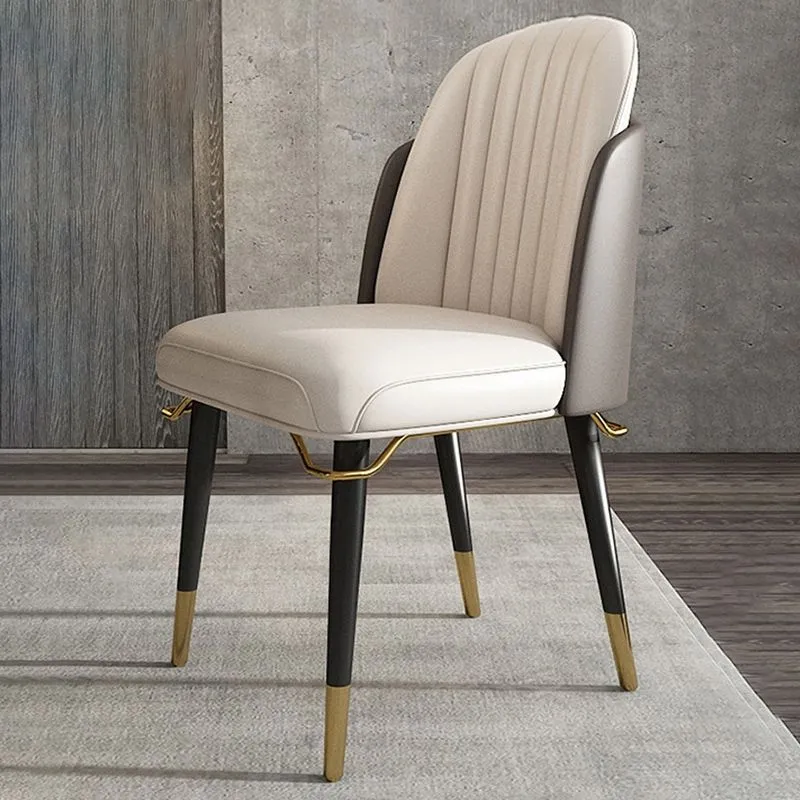 Sedia Parsons ecopelle stile glamour con gambe legno per cucina Clearhalo
