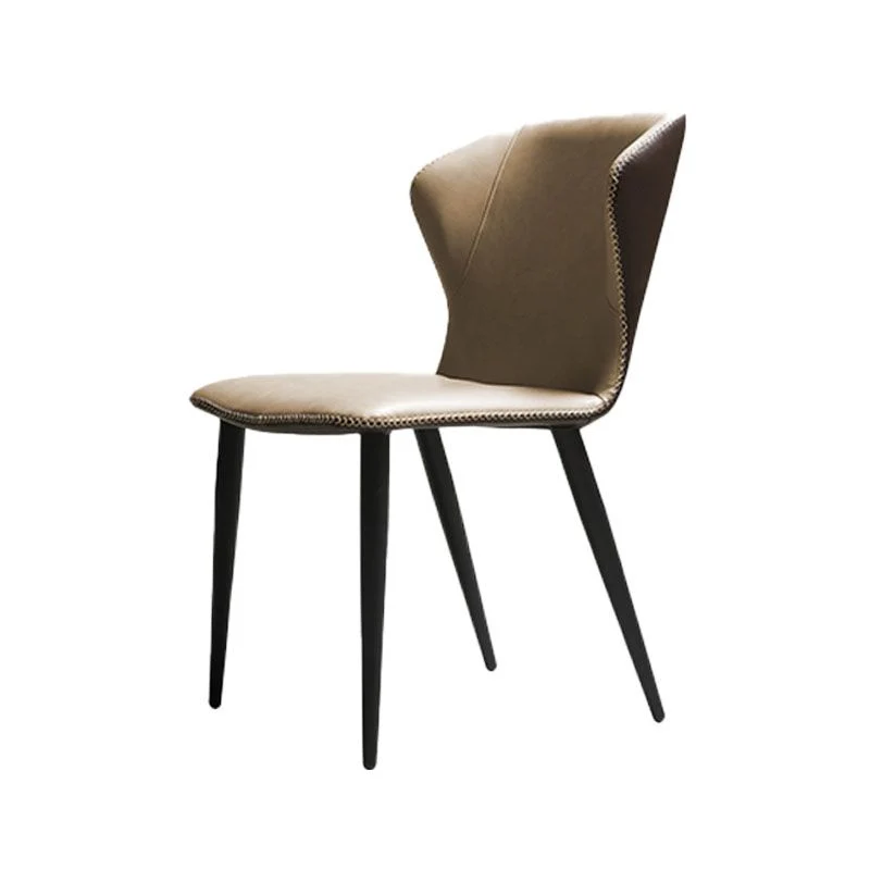 Sedia Parsons industriale Wingback senza braccioli per sedie da pranzo ecopelle da cucina Clearhalo