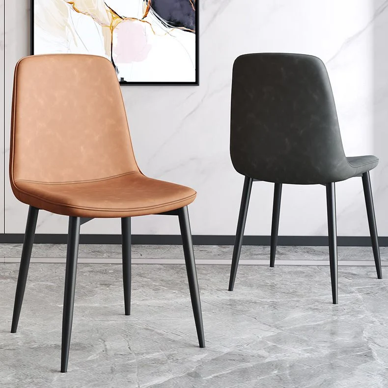 Sedia Parsons laterale per sala da pranzo, sedia da cucina moderna e contemporanea metallo Clearhalo