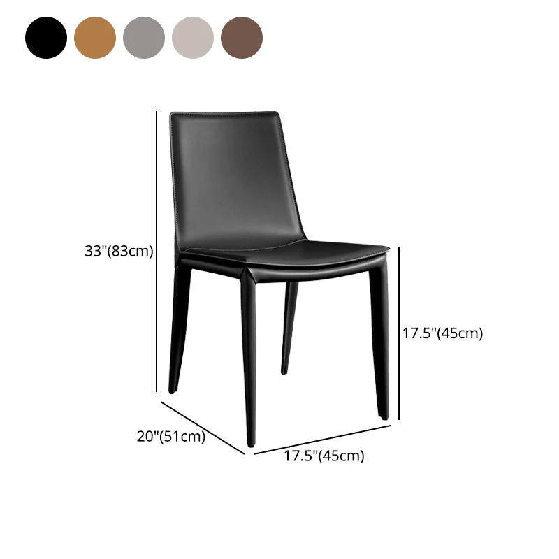 Sedia Parsons moderna pelle curva con finitura opaca Clearhalo