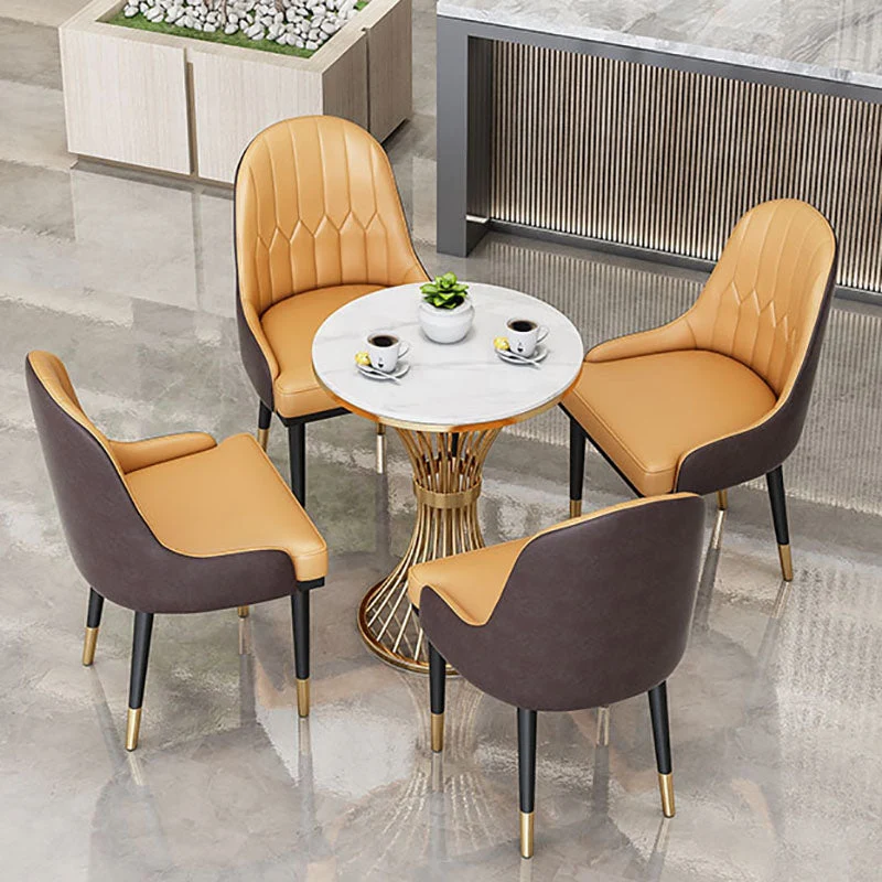Sedia Parsons senza braccioli per sala da pranzo metallo glamour per uso ristorante Clearhalo