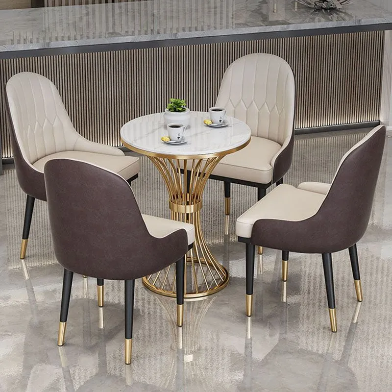 Sedia Parsons senza braccioli per sala da pranzo metallo glamour per uso ristorante Clearhalo