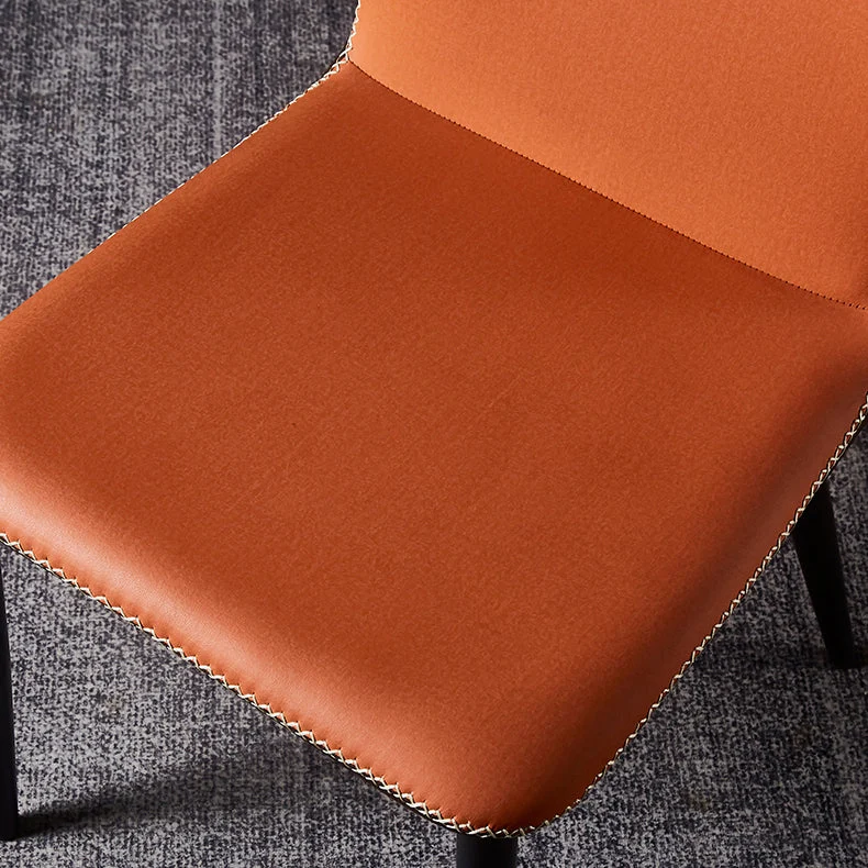 Sedia pelle senza braccioli con sedie laterali da pranzo dal design moderno per la casa Clearhalo