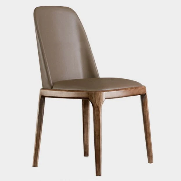 Sedia pelle stile moderno Sedia Parsons senza braccioli con gambe legno per ristorante Clearhalo
