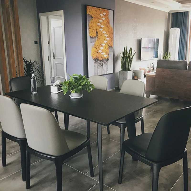 Sedia pelle stile moderno Sedia Parsons senza braccioli con gambe legno per ristorante Clearhalo