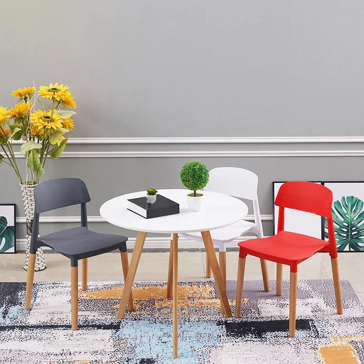 Sedia per sala da pranzo da cucina scandinava legno, sedia laterale con schienale aperto Clearhalo