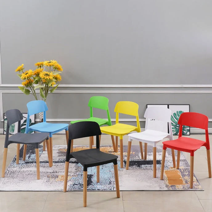 Sedia per sala da pranzo da cucina scandinava legno, sedia laterale con schienale aperto Clearhalo