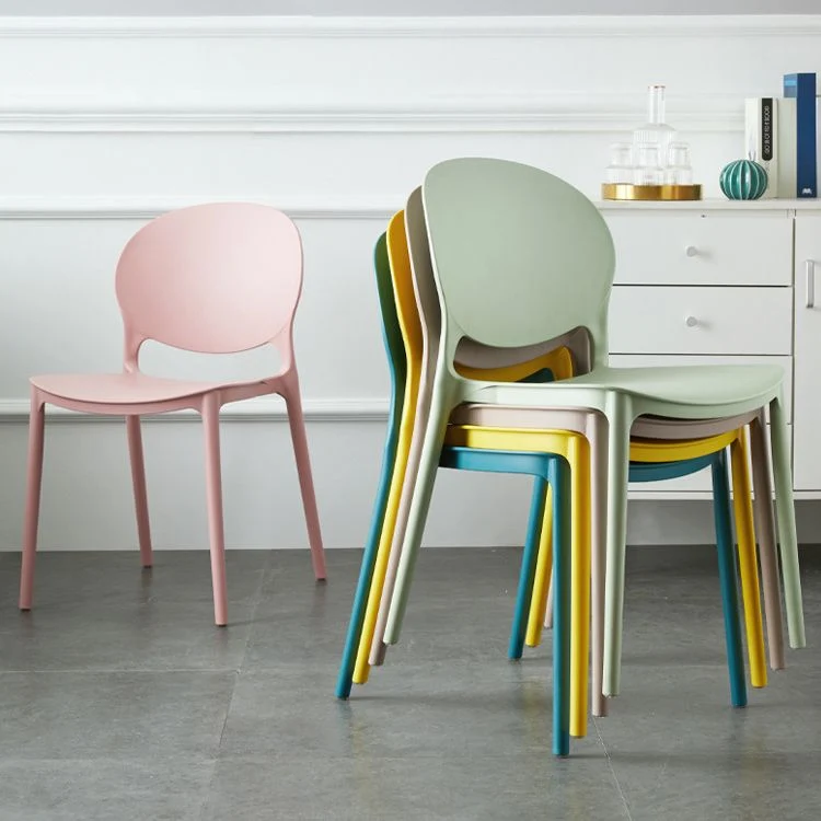 Sedia plastica stile europeo glam, cucina, sala da pranzo, sedie laterali con schienale aperto Clearhalo