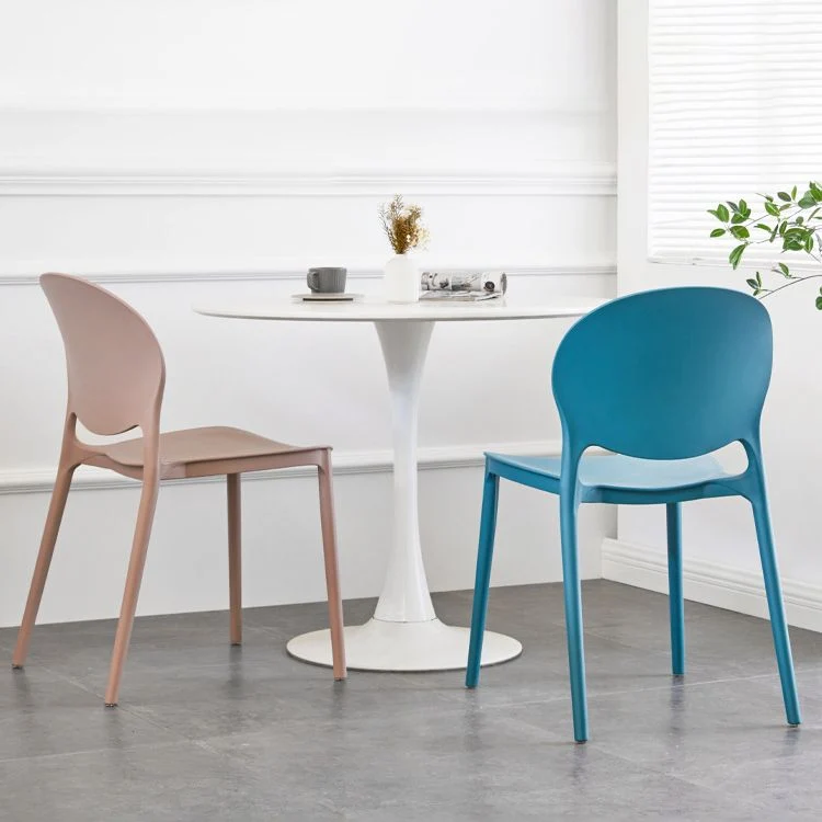 Sedia plastica stile europeo glam, cucina, sala da pranzo, sedie laterali con schienale aperto Clearhalo