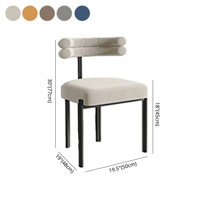 Sedia da pranzo aperta colori freddi, stile designer, velluto, per caffè, sedia da pranzo (set di 2) Clearhalo