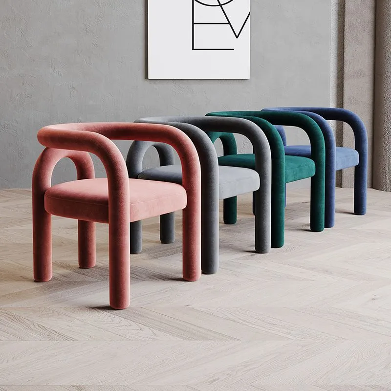 Sedia da pranzo aperta con finitura opaca Poltrona da soggiorno stile designer velluto Clearhalo