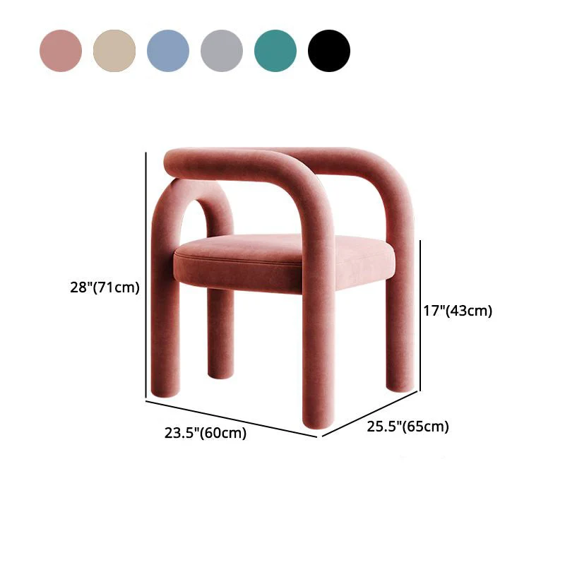 Sedia da pranzo aperta con finitura opaca Poltrona da soggiorno stile designer velluto Clearhalo