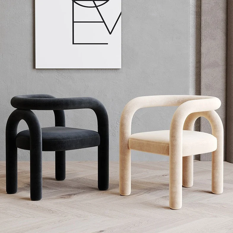 Sedia da pranzo aperta con finitura opaca Poltrona da soggiorno stile designer velluto Clearhalo
