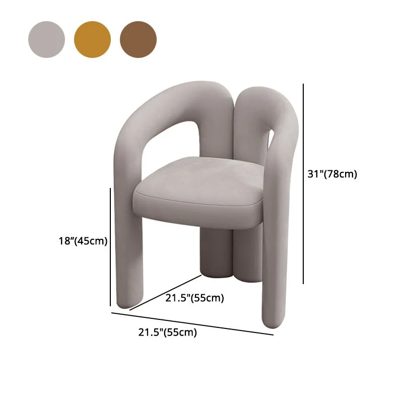 Sedia da pranzo aperta con finitura opaca Poltrona velluto per la casa stile designer Clearhalo