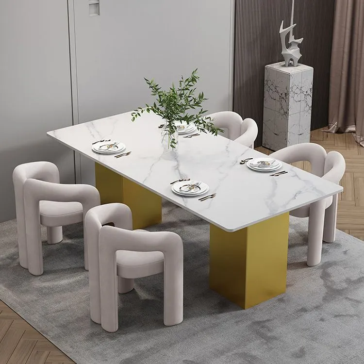 Sedia da pranzo aperta con finitura opaca Poltrona velluto per la casa stile designer Clearhalo