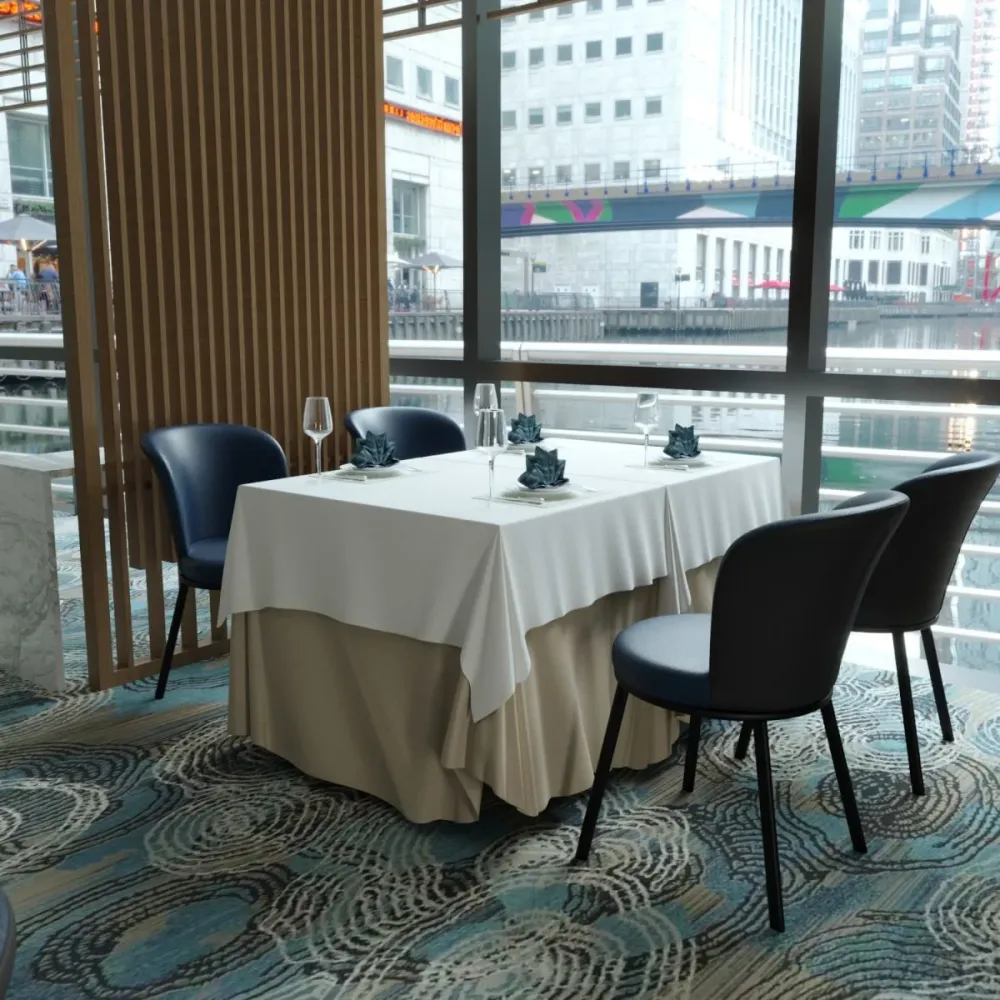 Sedia da pranzo aperta con poltrona da ristorante contemporanea Leathaire con finitura opaca Clearhalo