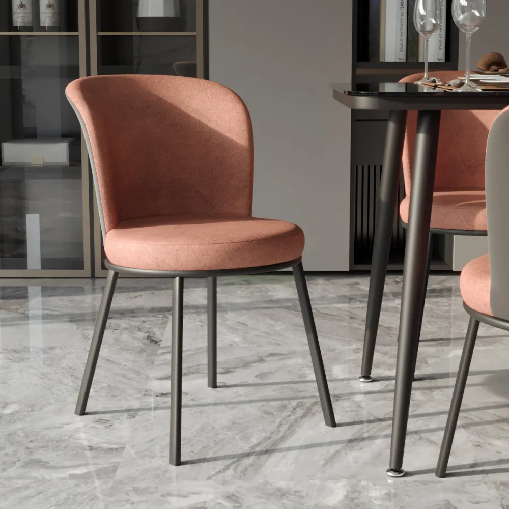 Sedia da pranzo aperta con poltrona da ristorante contemporanea Leathaire con finitura opaca Clearhalo