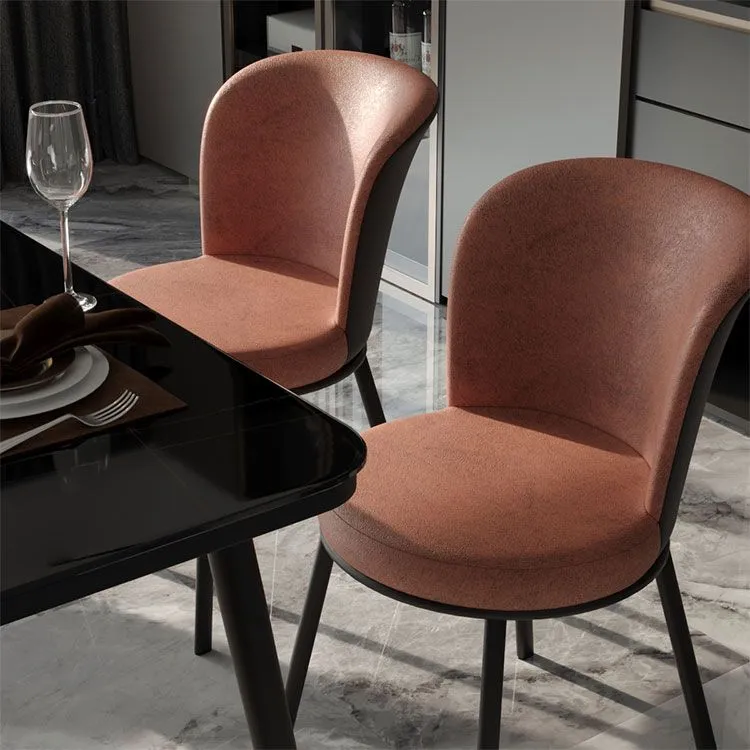 Sedia da pranzo aperta con poltrona da ristorante contemporanea Leathaire con finitura opaca Clearhalo