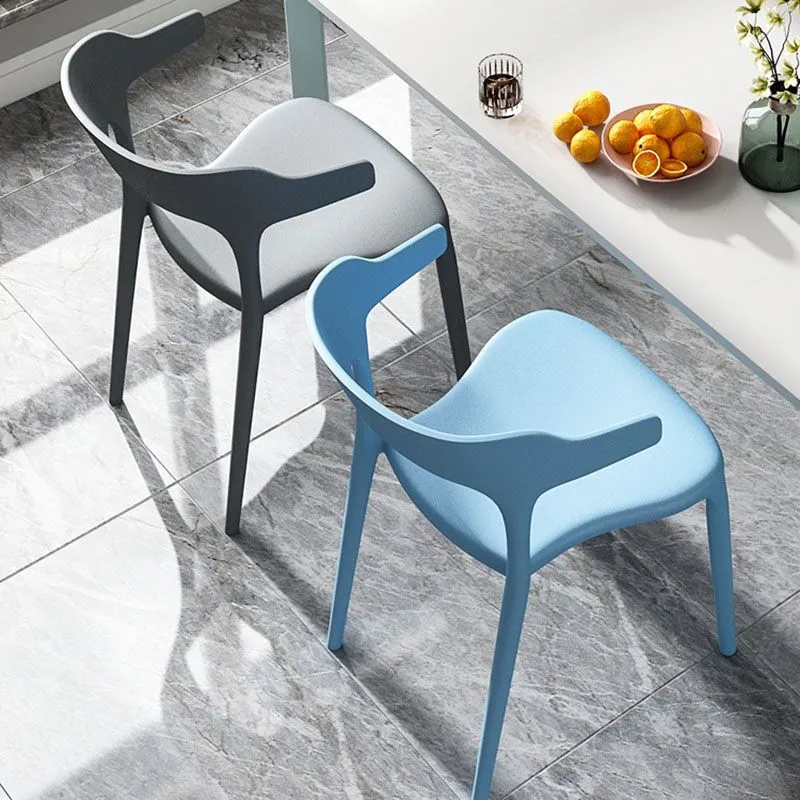 Sedia da pranzo aperta moderna con braccioli per la casa plastica con finitura opaca Clearhalo