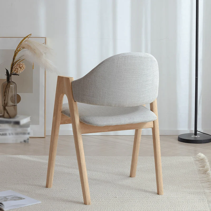 Sedia da pranzo aperta scandinava Milk Tea Shop con braccioli imbottiti con finitura opaca Clearhalo