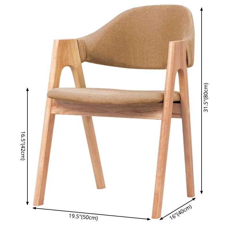 Sedia da pranzo aperta scandinava Milk Tea Shop con braccioli imbottiti con finitura opaca Clearhalo
