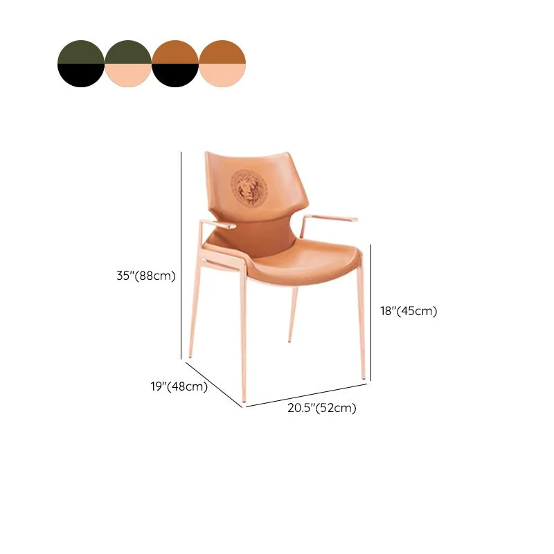 Sedia da pranzo con braccioli imbottiti per la casa Sedia con schienale ecopelle Clearhalo