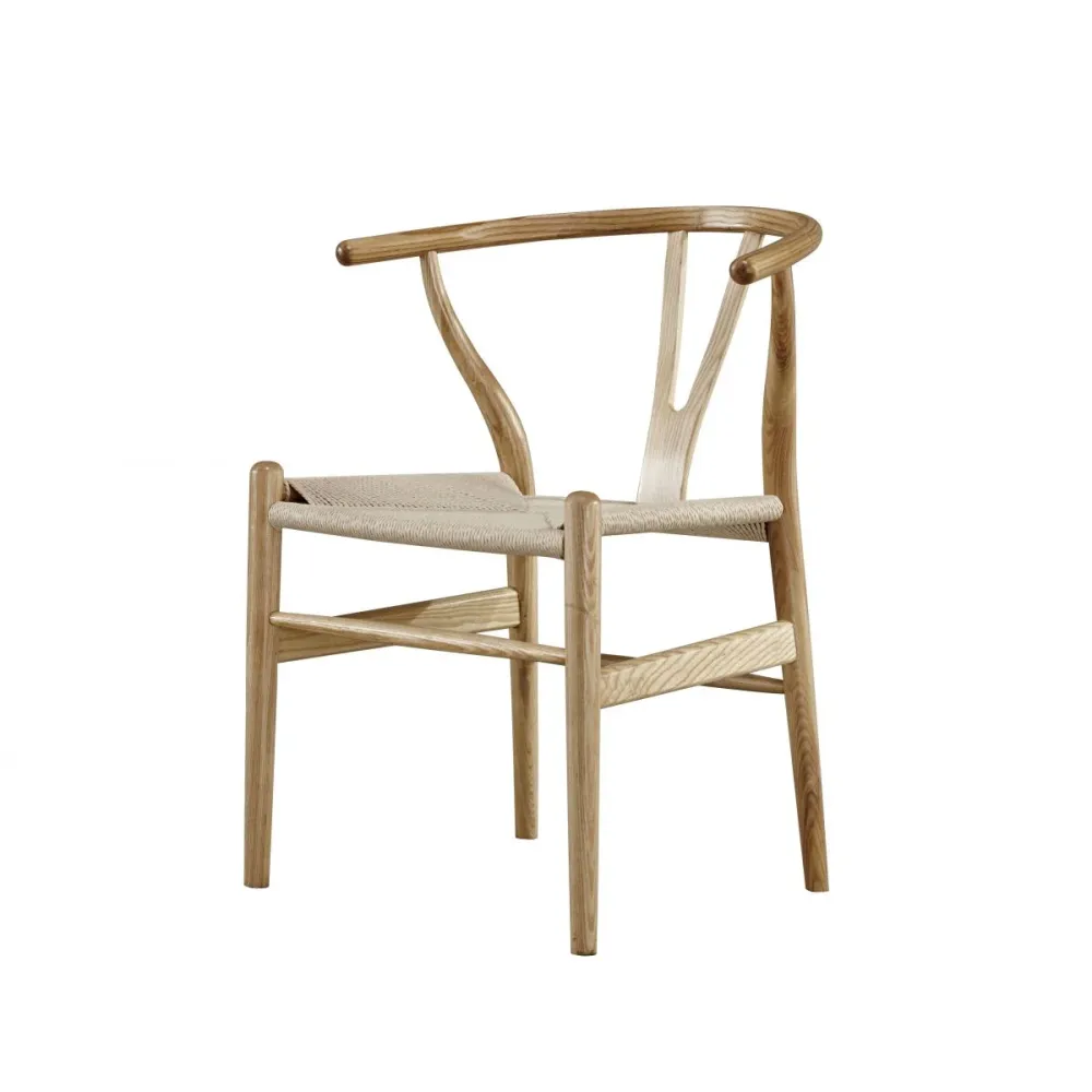 Sedia da pranzo con braccioli legno per la casa contemporanea, con braccio oscillante naturale (set di 2) Clearhalo