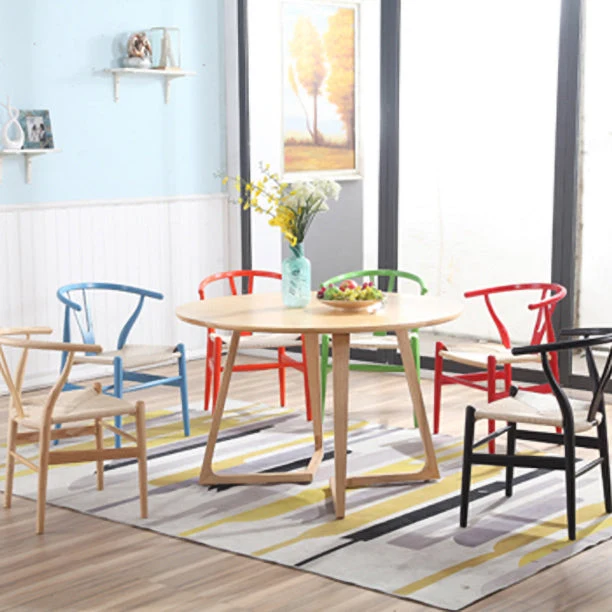 Sedia da pranzo con braccioli legno per la casa contemporanea, con braccio oscillante naturale (set di 2) Clearhalo
