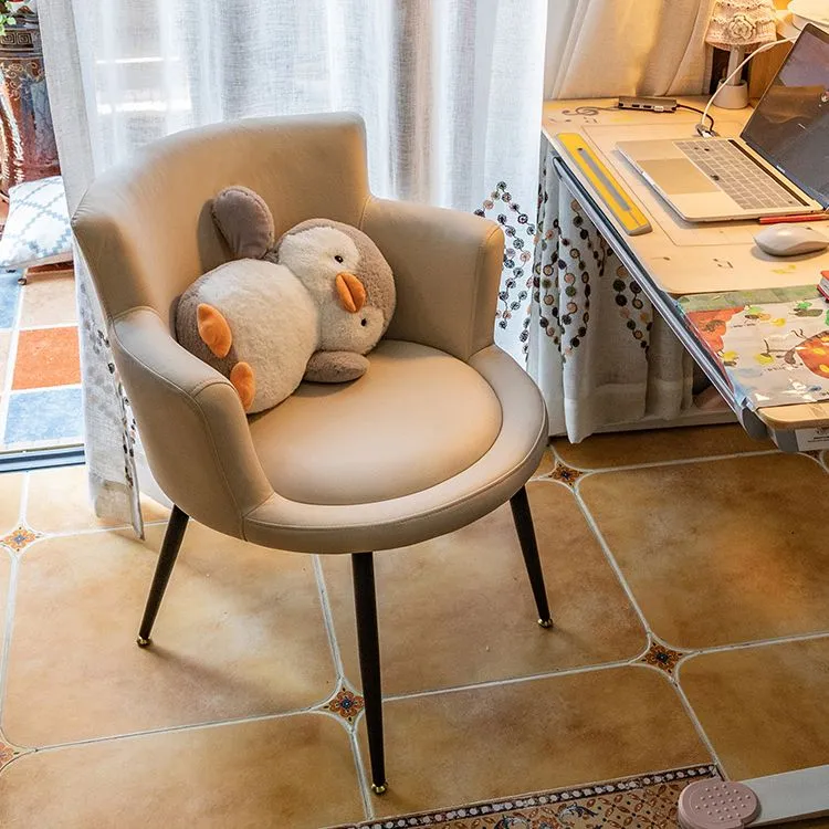 Sedia da pranzo con bracciolo imbottito con sedia laterale singola imbottita stile moderno Clearhalo