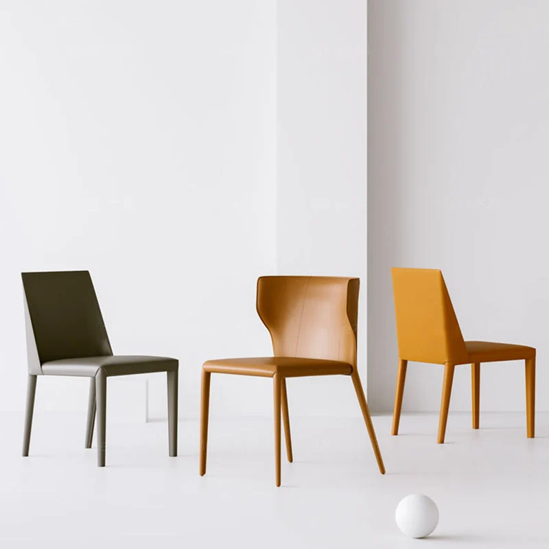 Sedia da pranzo con finitura opaca per sedia laterale moderna per interni metallo per la casa Clearhalo