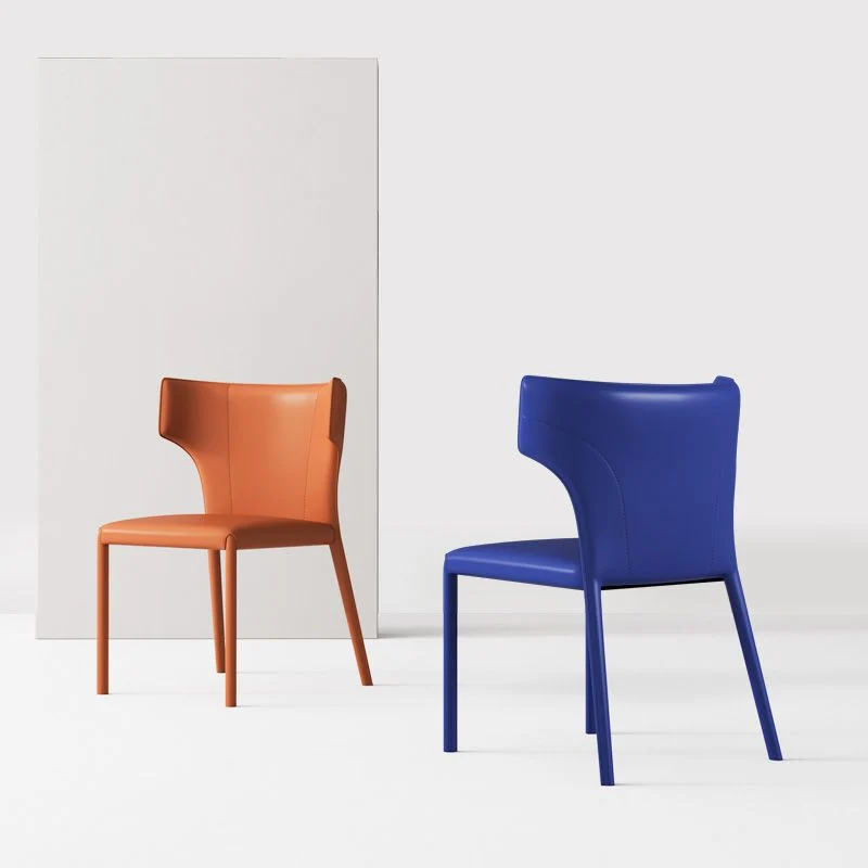Sedia da pranzo con finitura opaca per sedia laterale moderna per interni metallo per la casa Clearhalo