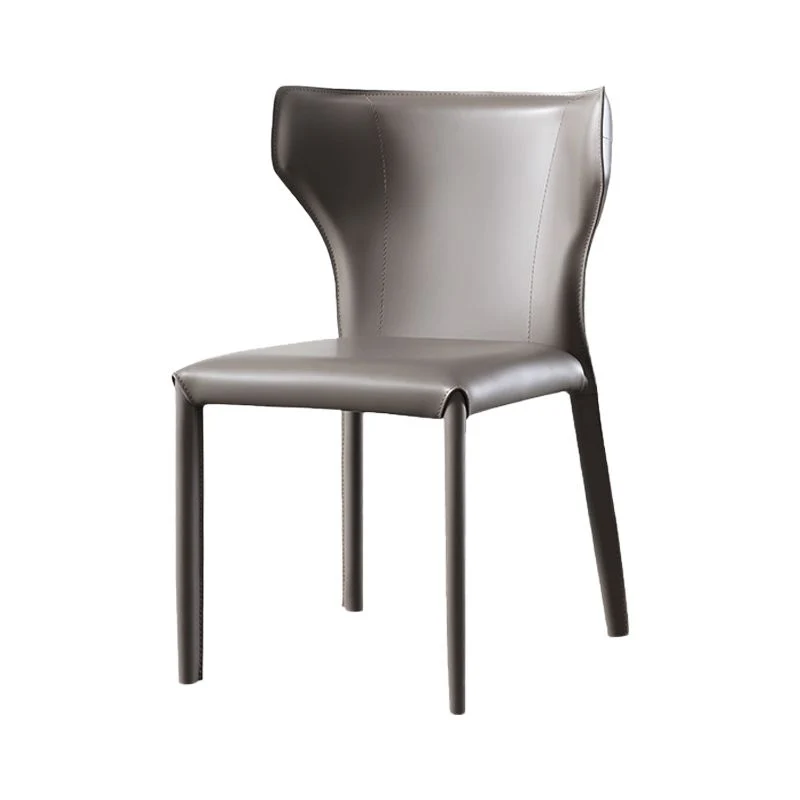 Sedia da pranzo con retro pelle, stile designer, pelle, con finitura opaca, (set di 2) Clearhalo
