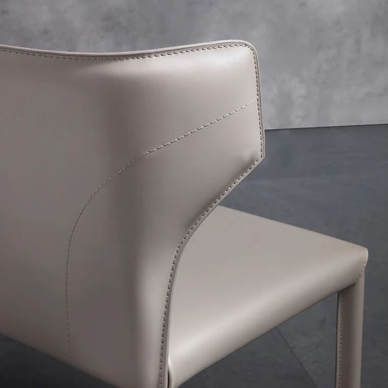 Sedia da pranzo con retro pelle, stile designer, pelle, con finitura opaca, (set di 2) Clearhalo
