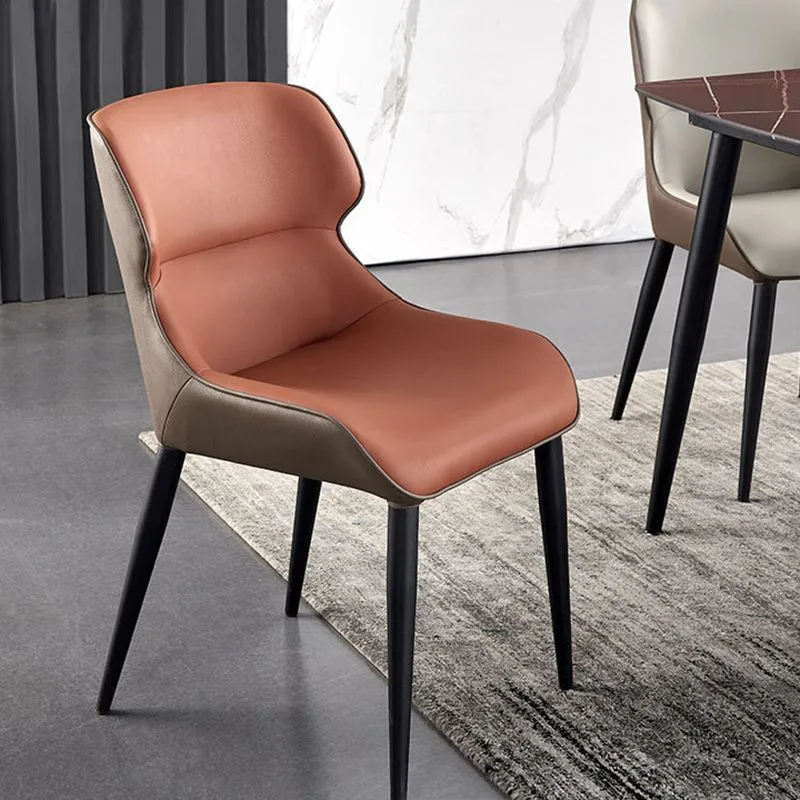 Sedia da pranzo con schienale alto pelle con finitura opaca per ristorante contemporaneo Clearhalo