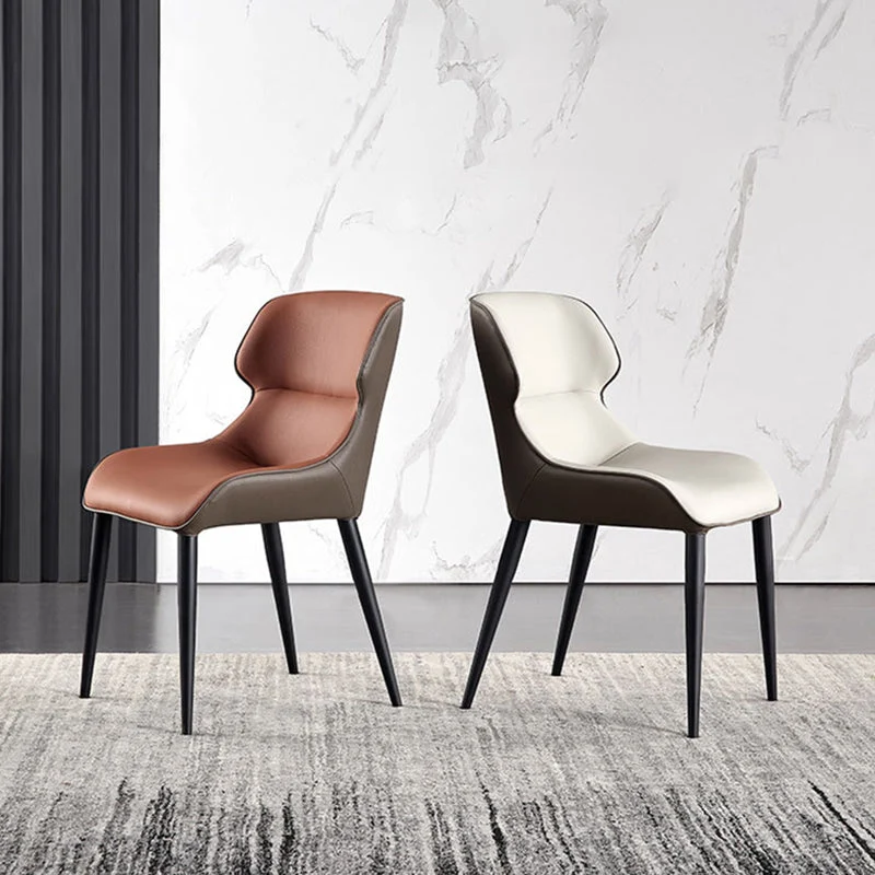 Sedia da pranzo con schienale alto pelle con finitura opaca per ristorante contemporaneo Clearhalo
