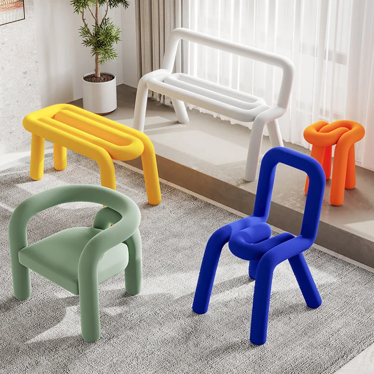 Sedia da pranzo con schienale aperto e finitura opaca, sedia laterale curva velluto da ristorante Clearhalo