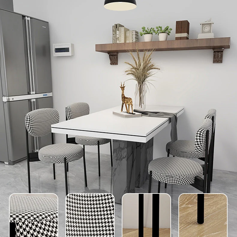 Sedia da pranzo con schienale aperto e finitura opaca metallo stile glamour per uso domestico Clearhalo