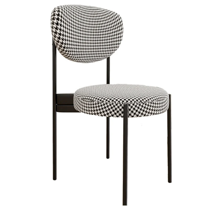 Sedia da pranzo con schienale aperto e finitura opaca metallo stile glamour per uso domestico Clearhalo