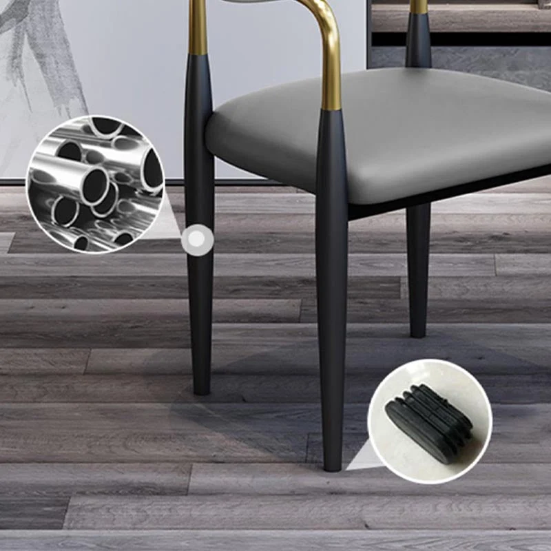 Sedia da pranzo con schienale aperto pelle con poltrona stile moderno per sala da pranzo Clearhalo