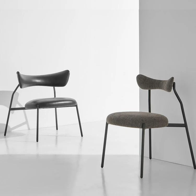 Sedia da pranzo con schienale aperto per ristorante velluto stile designer Clearhalo
