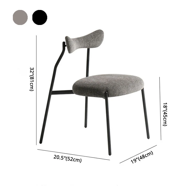 Sedia da pranzo con schienale aperto per ristorante velluto stile designer Clearhalo