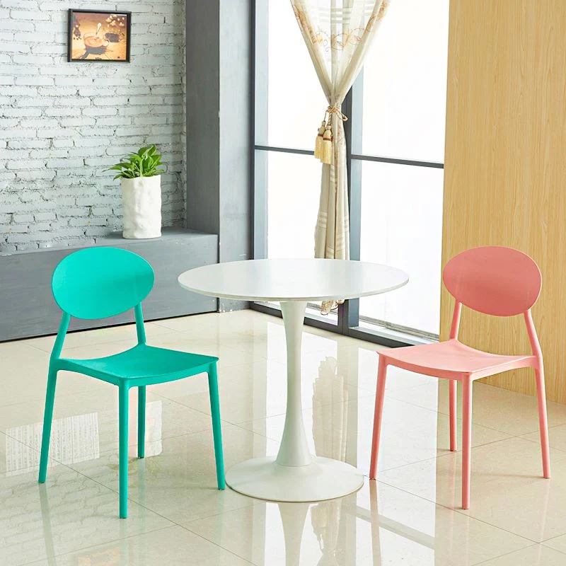 Sedia da pranzo con schienale aperto plastica con sedia senza braccioli stile contemporaneo per ristorante Clearhalo